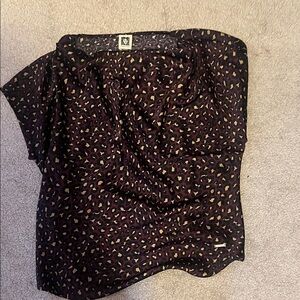 Anne Klein Burgundy and Black Leopard Print Scarf